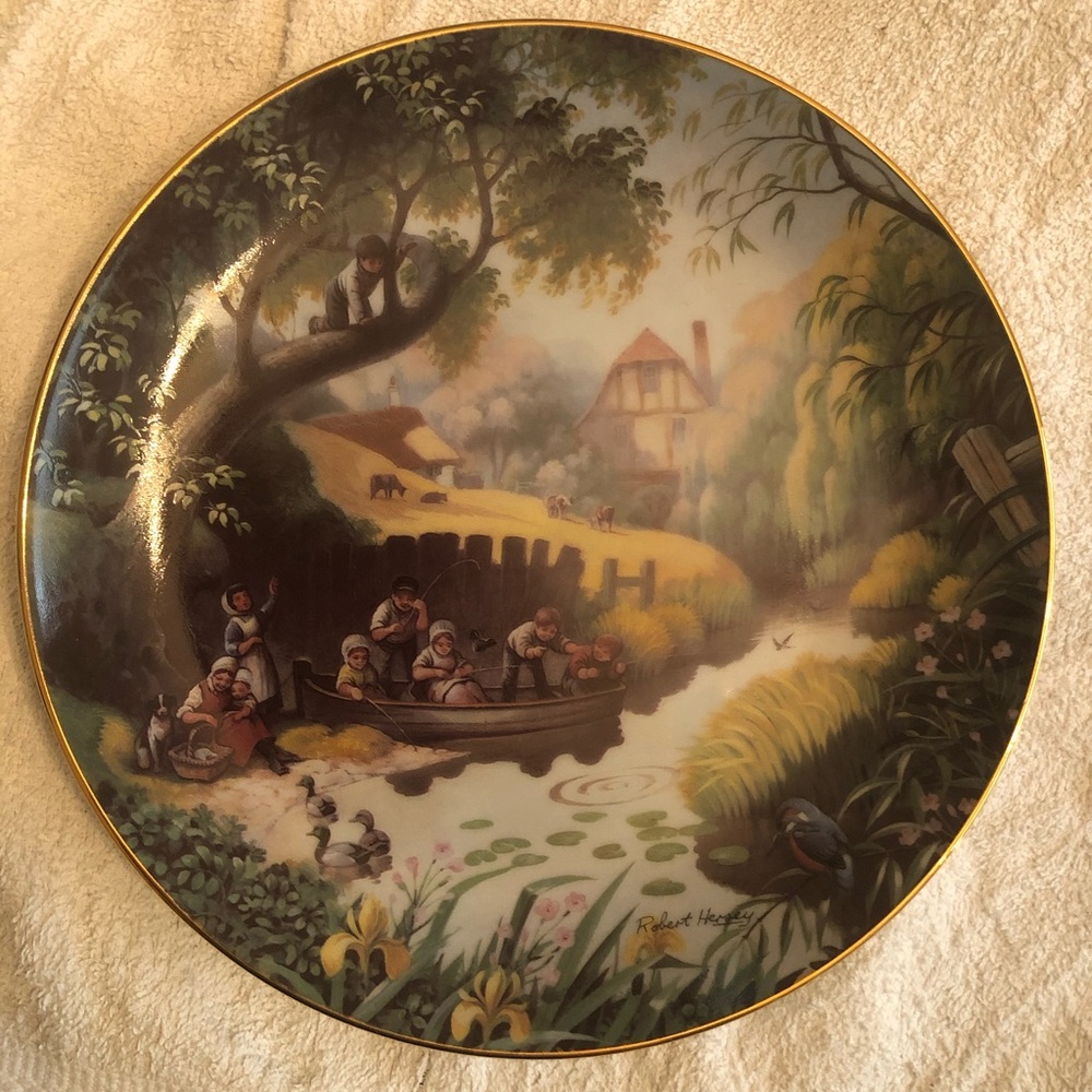 The Danbury Mint Children Fishing By Robert Hersey